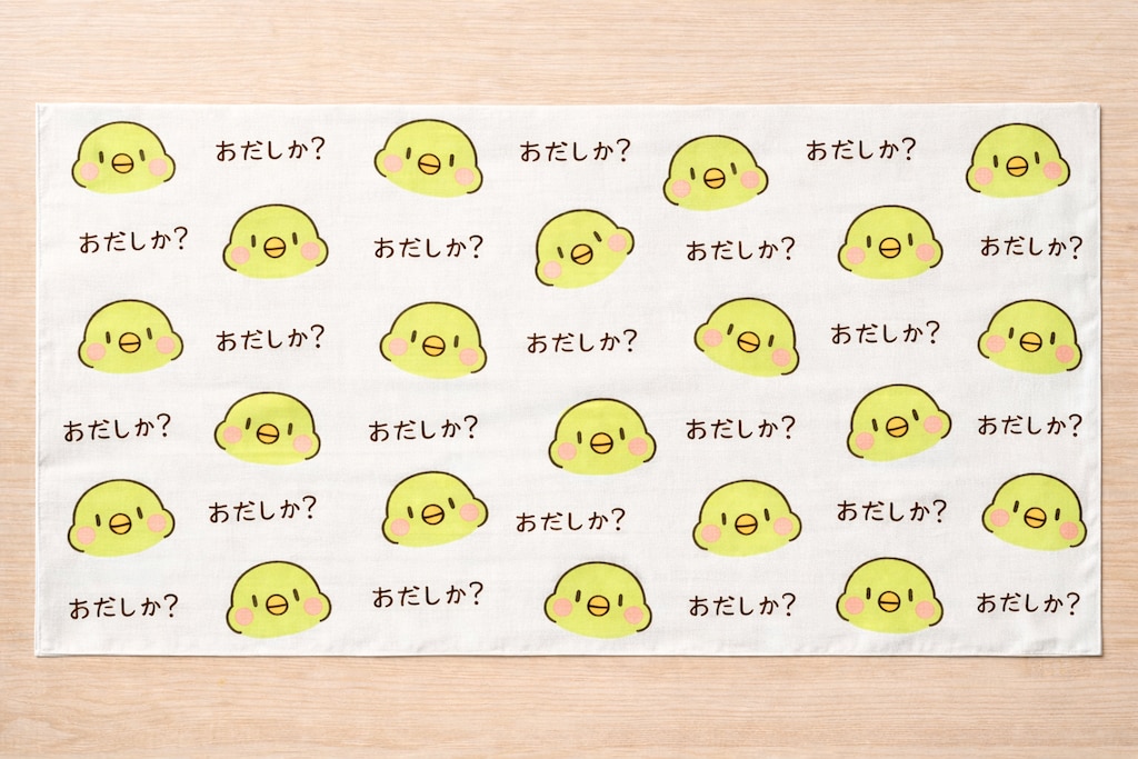 喋るインコの手ぬぐい