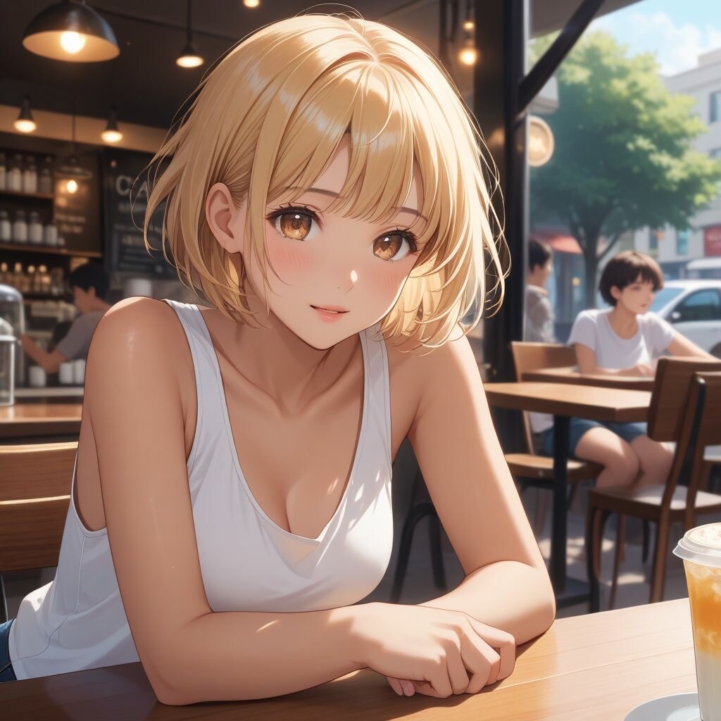 今日も暑いね、お疲れさま 金髪ギャル