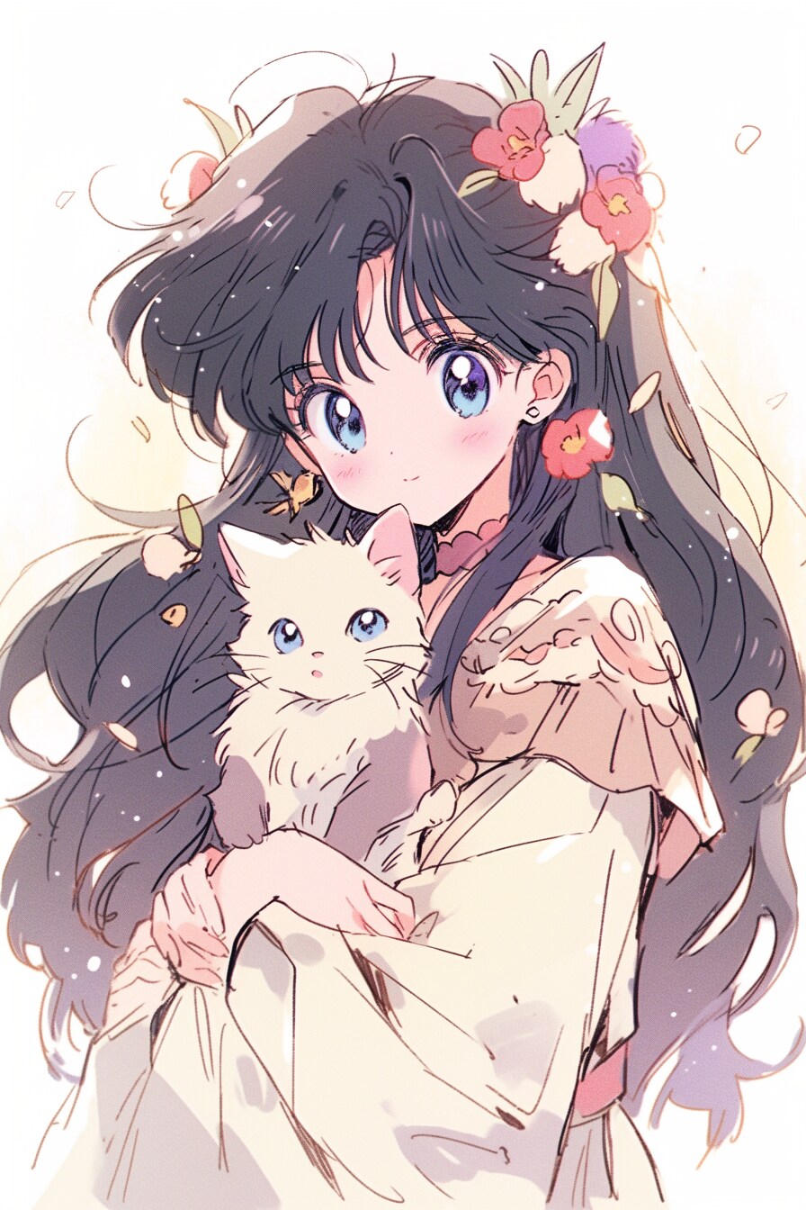 白猫とおめめパッチリ姉さん