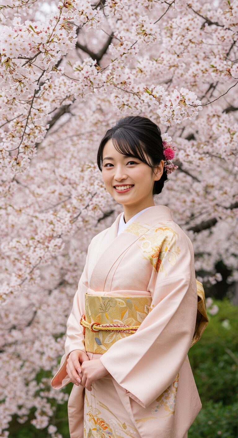 リアル和装女子の花見