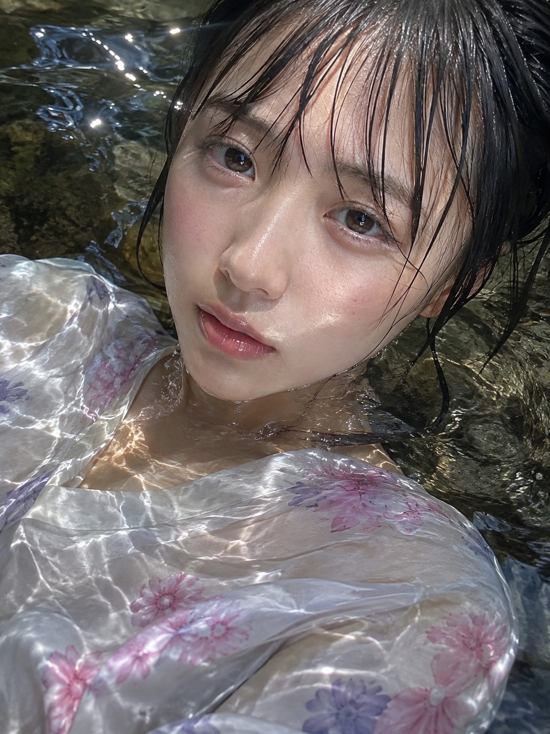 清流と美女
