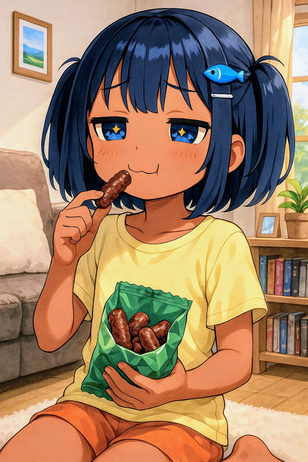 麩菓子を食べるこなつちゃん