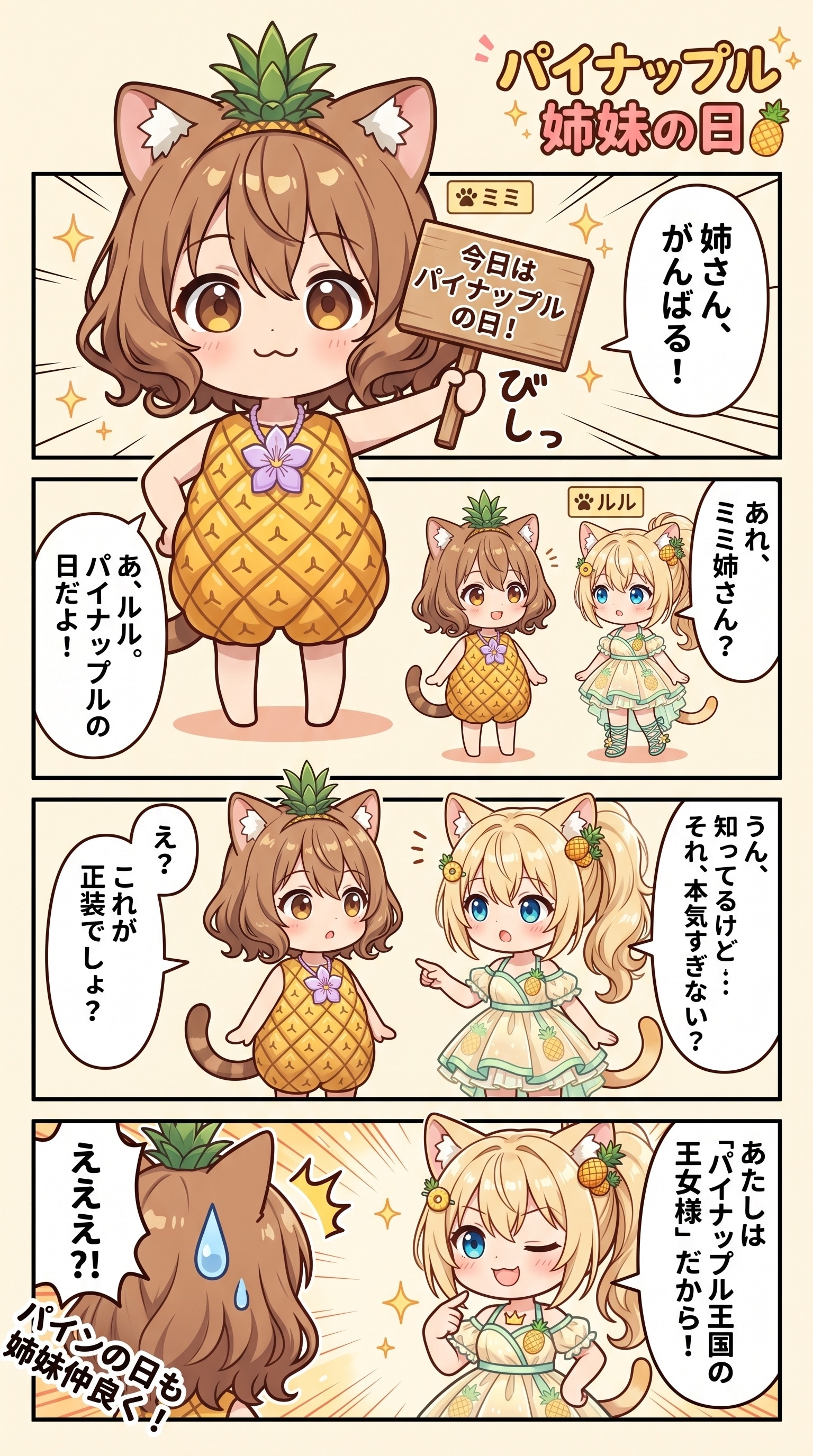 パイナップル姉妹の日 | の人気AIイラスト・グラビア