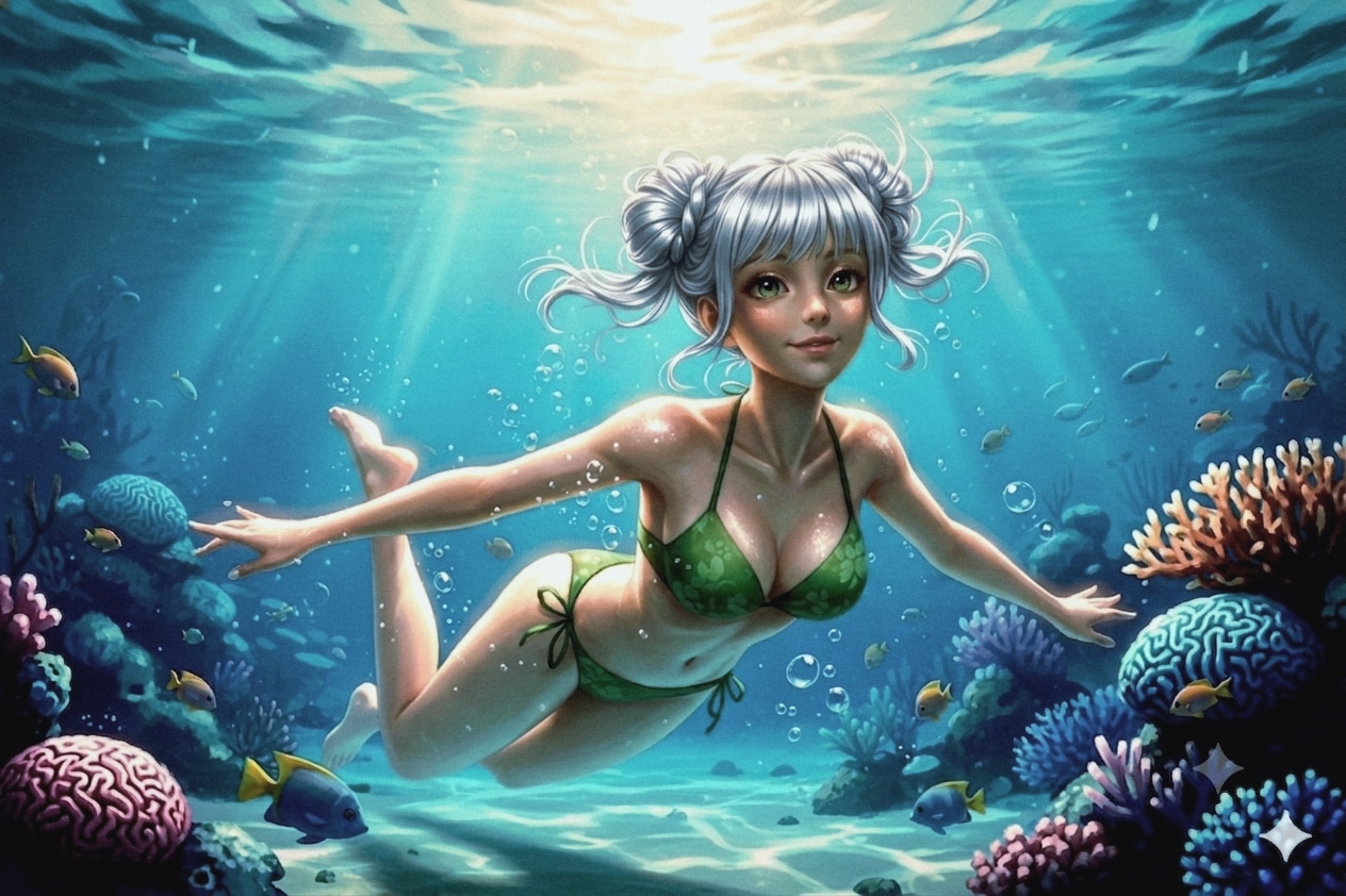 夏は　海で....