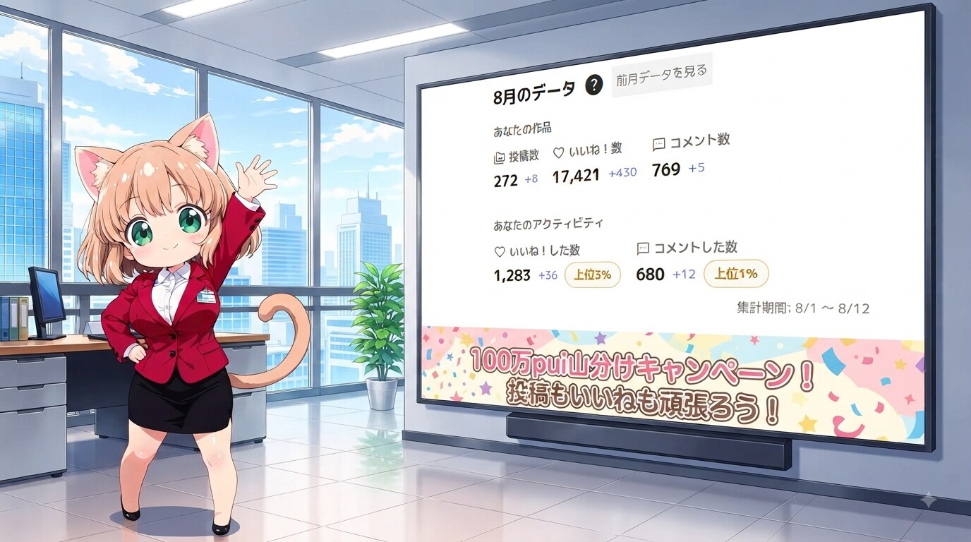100万pui！山分けキャンペーン！ | の人気AIイラスト・グラビア