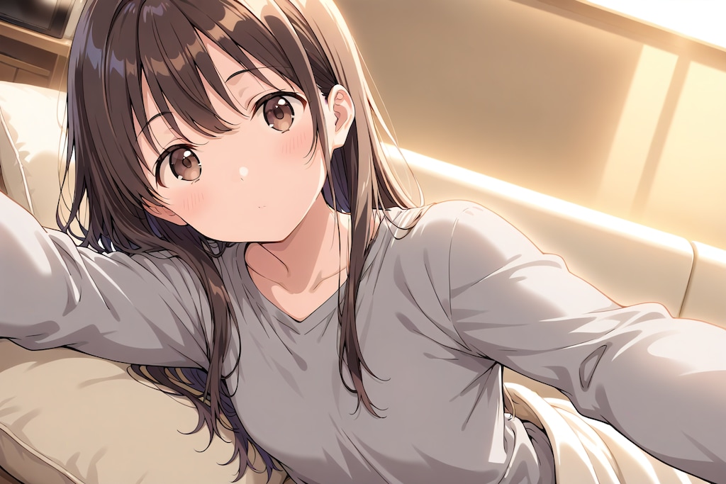 ソファで寛ぐ