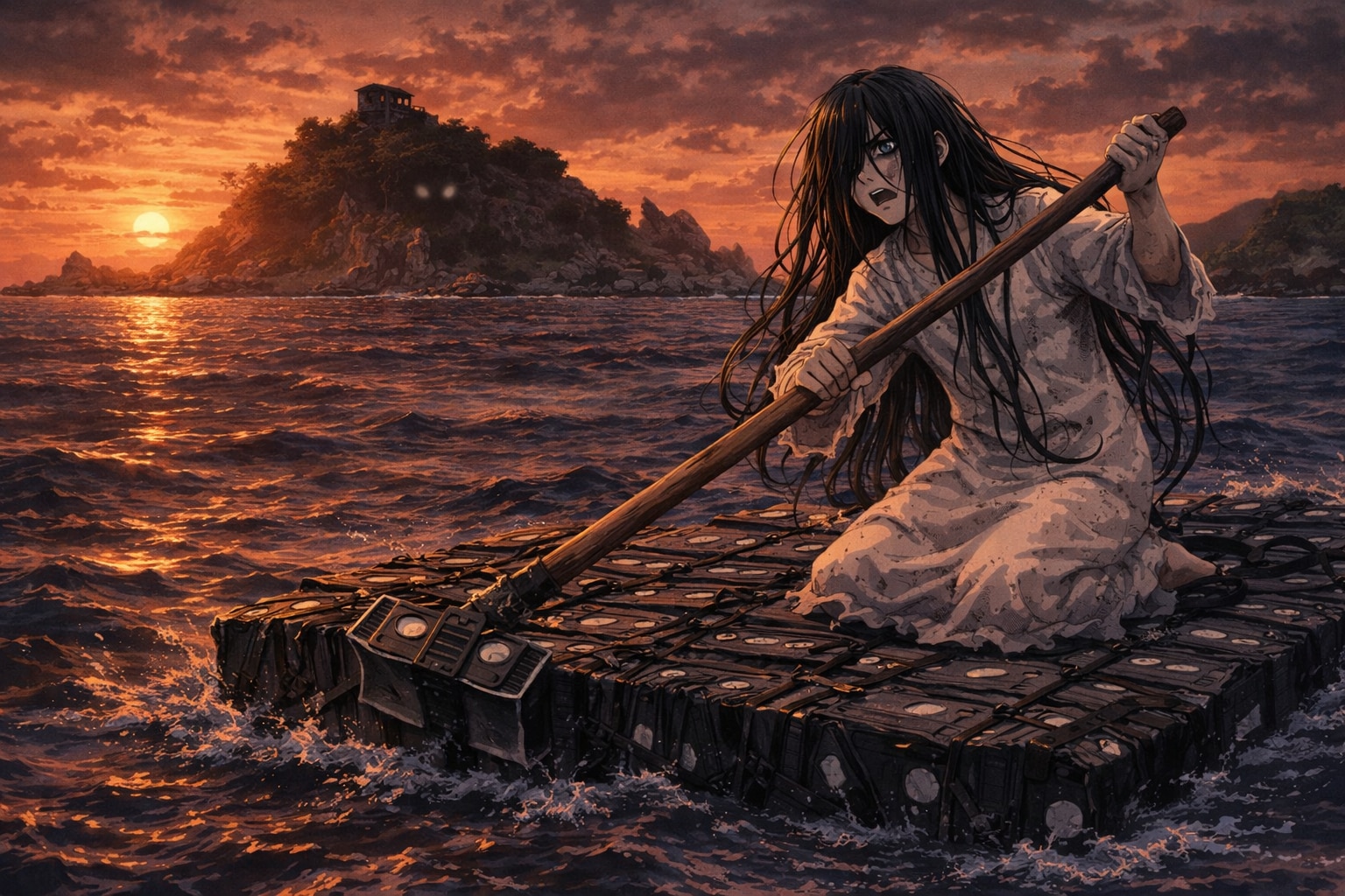 貞子、無人島脱出！ | の人気AIイラスト・グラビア