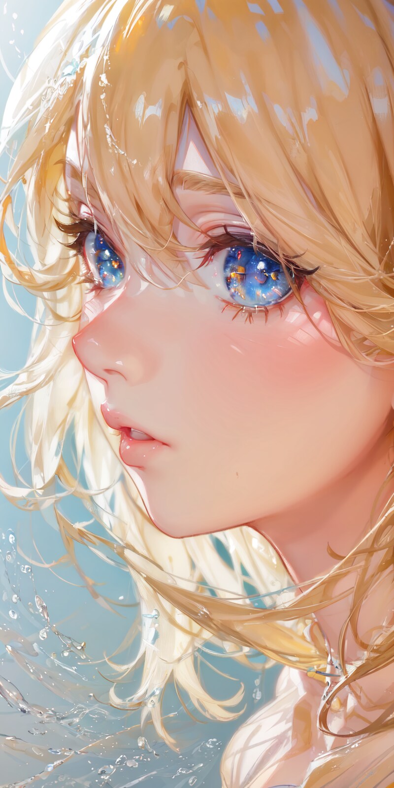 金髪碧眼の横顔