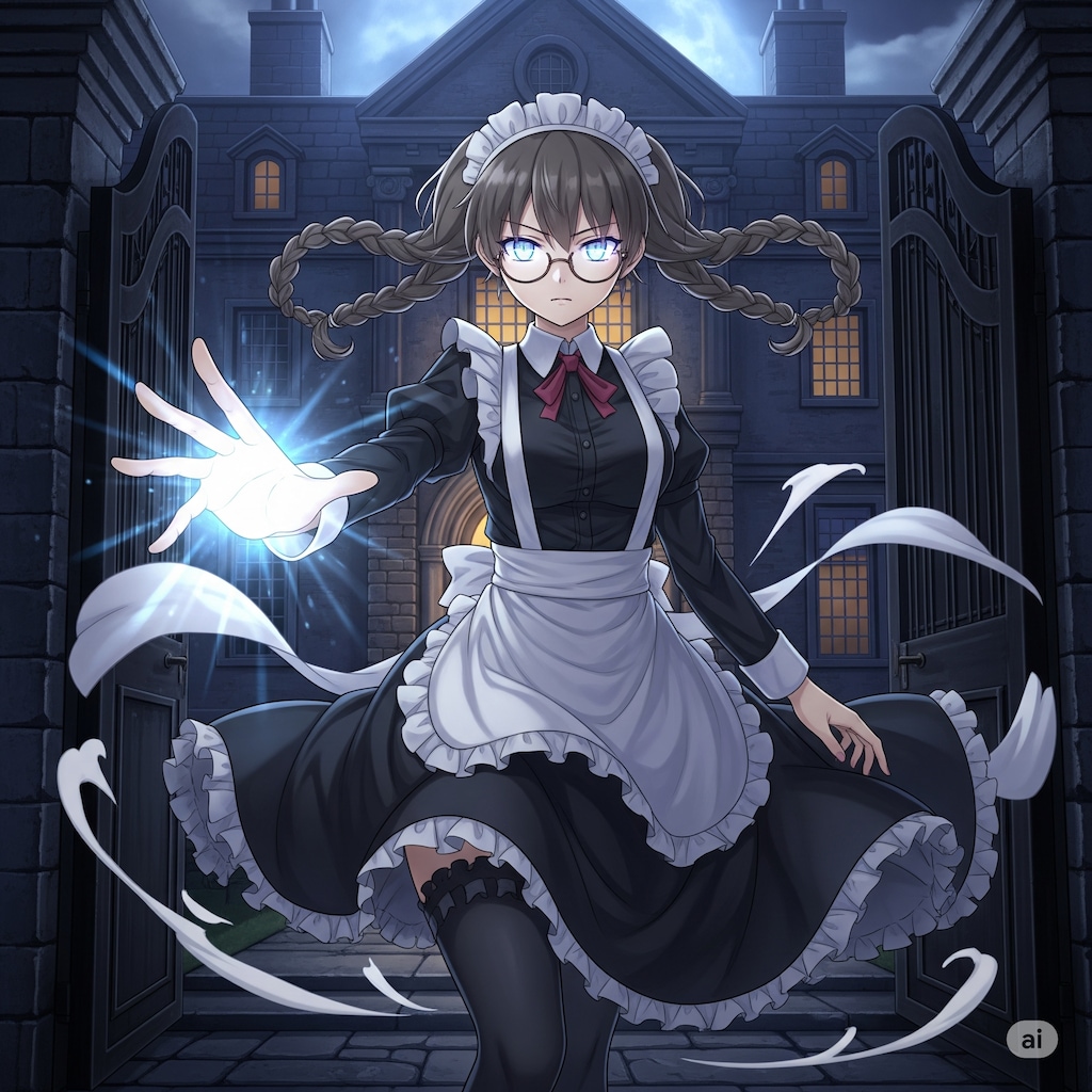 武闘派眼鏡三つ編みメイド