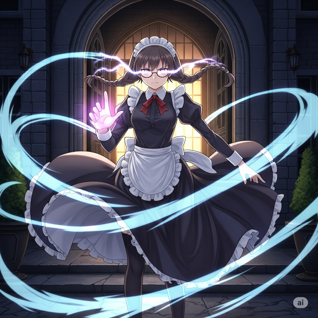 武闘派眼鏡三つ編みメイド