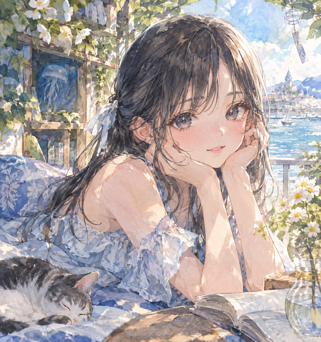 海の見える街から | の人気AIイラスト・グラビア