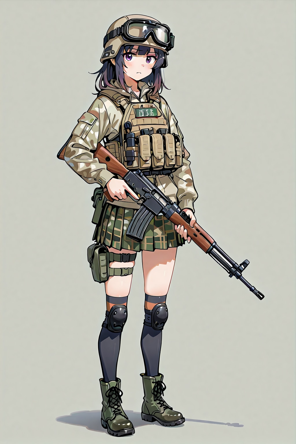 迷彩スカートの武装したJK