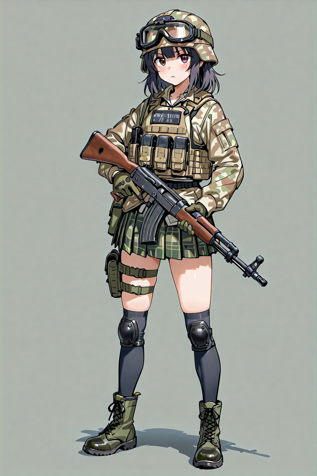 迷彩スカートの武装したJK