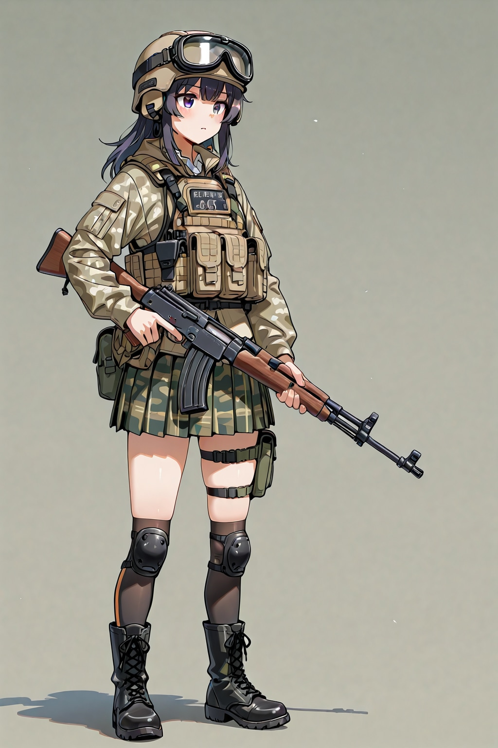 迷彩スカートの武装したJK