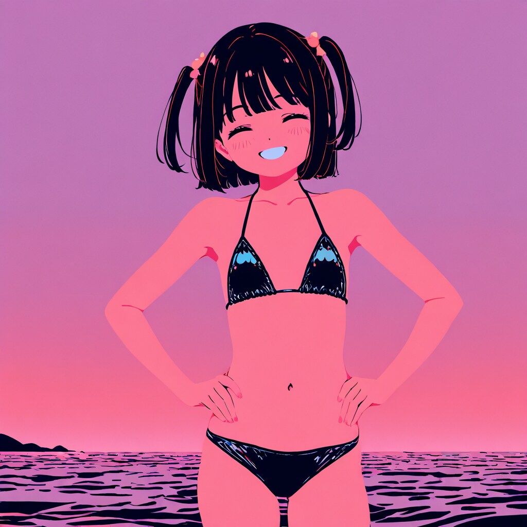 夕暮れどきのビーチ