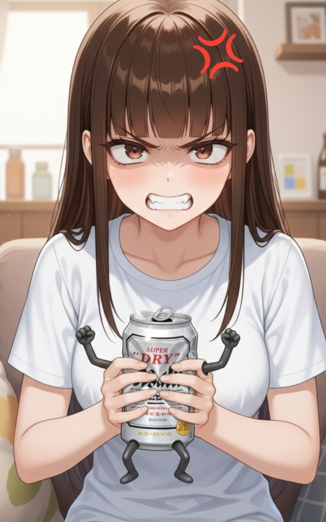 【うちの子】怒りがおさまらないメグ姉ちゃんはスーパードライさんを握り潰す
