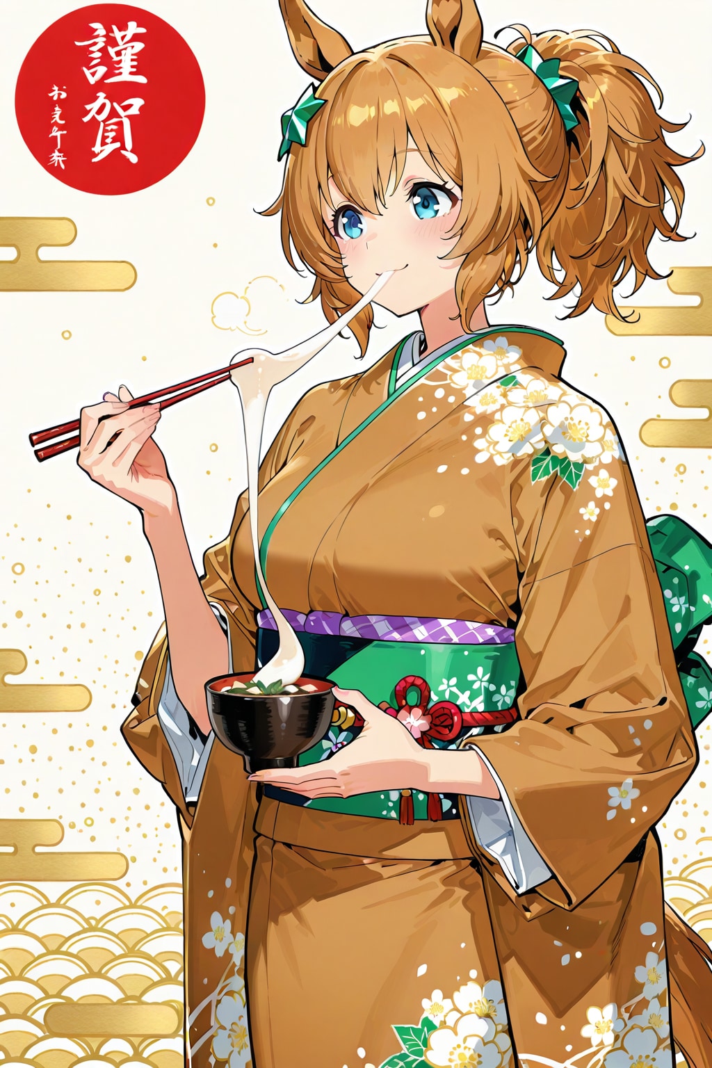 雑煮を食べるウマ娘3