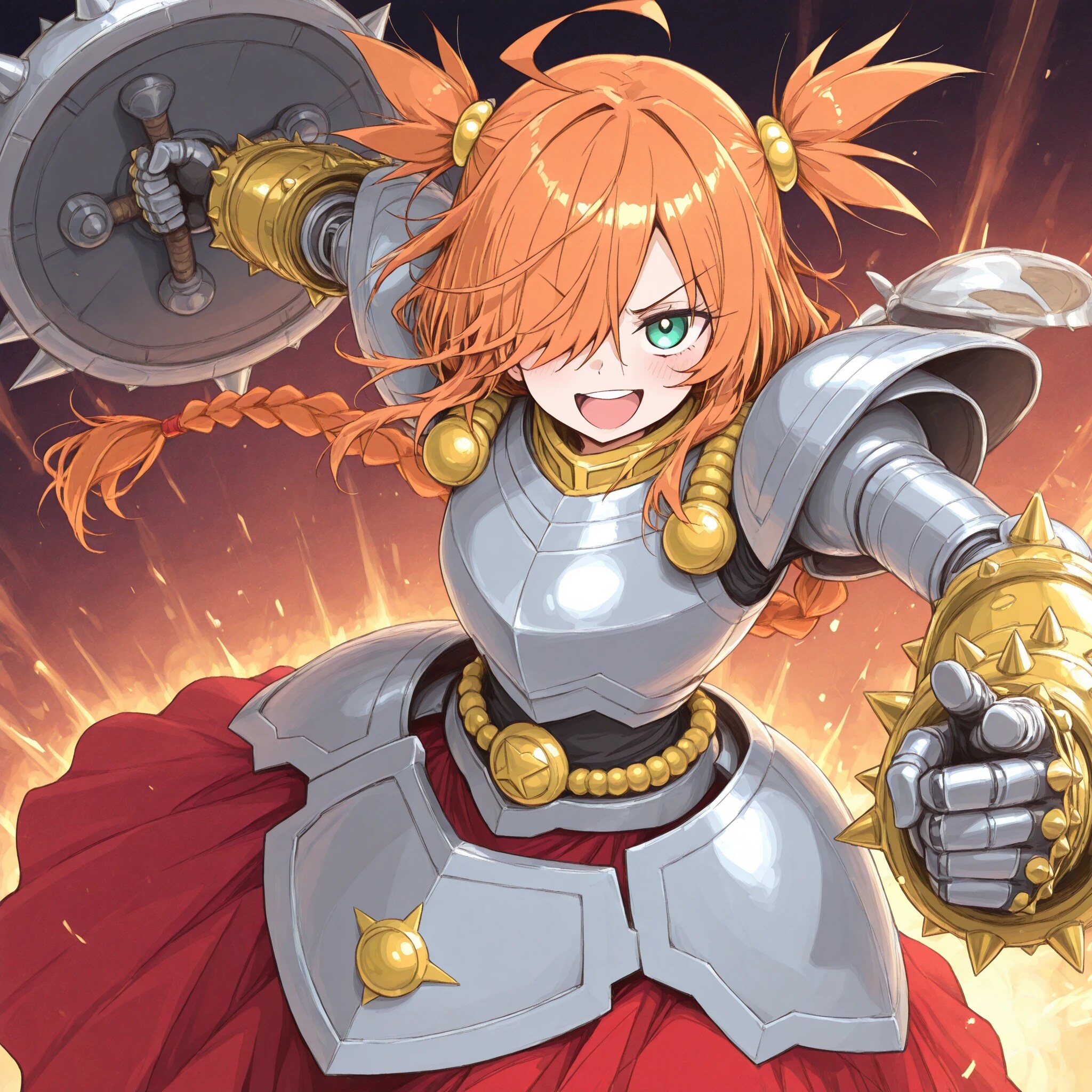 盾と拳で戦う目隠れちゃん☆ | の人気AIイラスト・グラビア