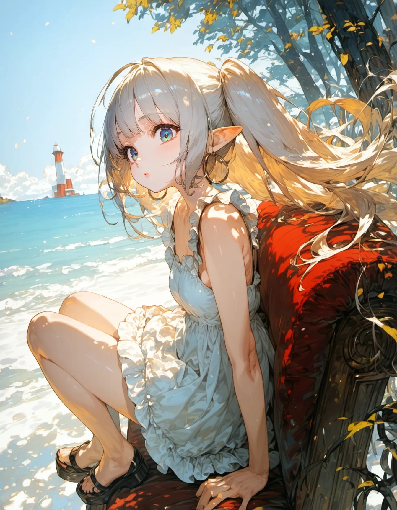 The Lighthouse Beyond Her Gaze | の人気AIイラスト・グラビア
