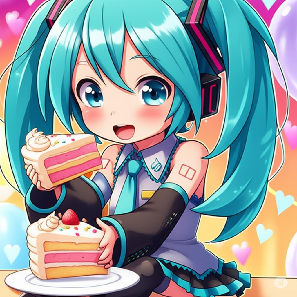 ミクちゃん ケーキ大好き！