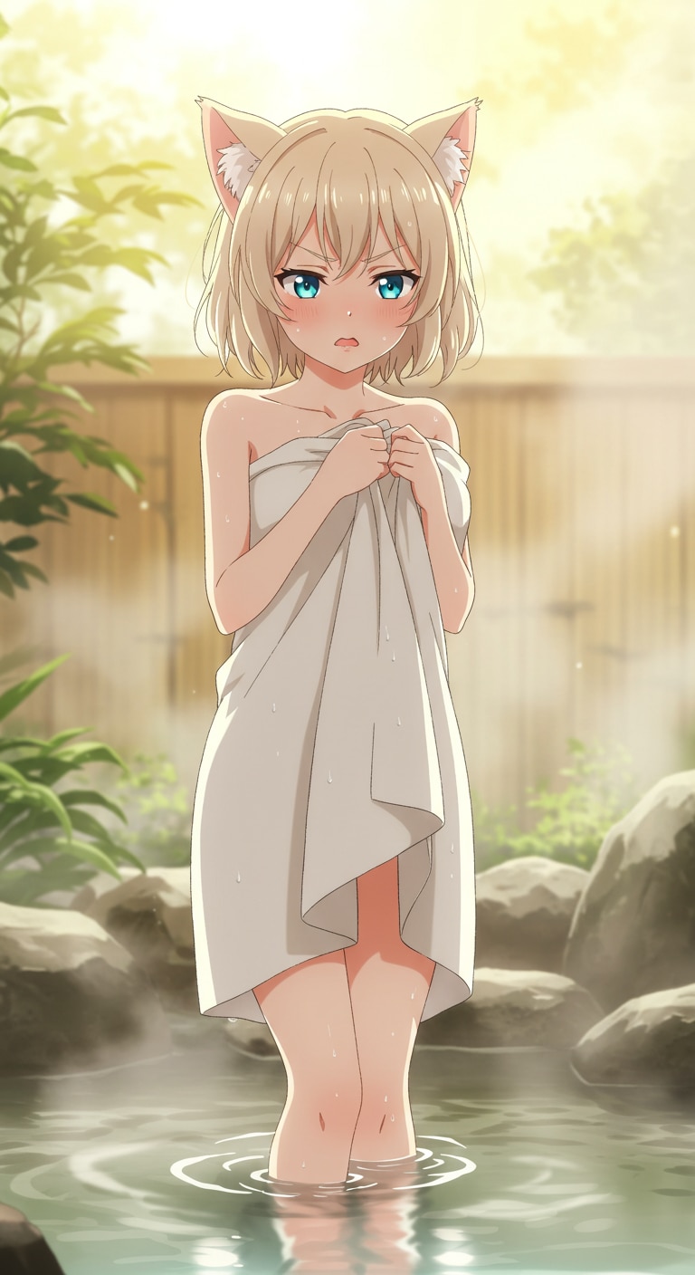 ねこみみちゃんと温泉