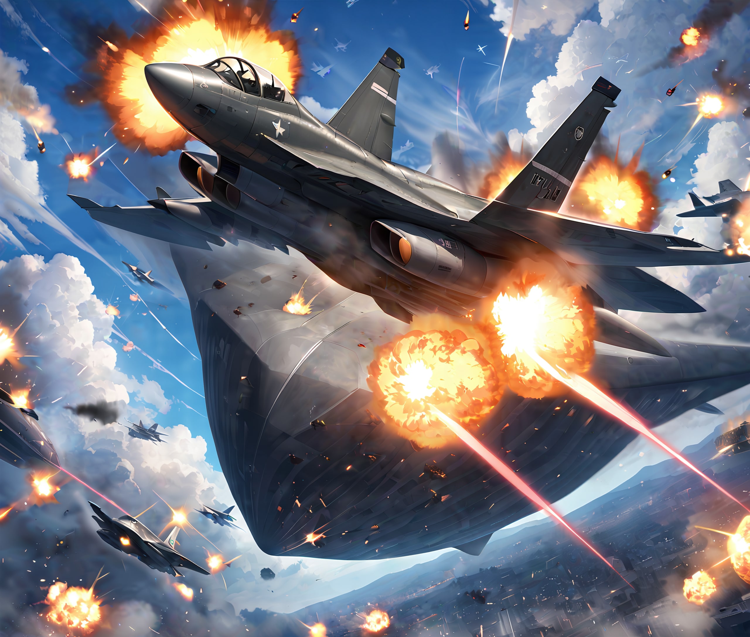 大空の死闘 | の人気AIイラスト・グラビア