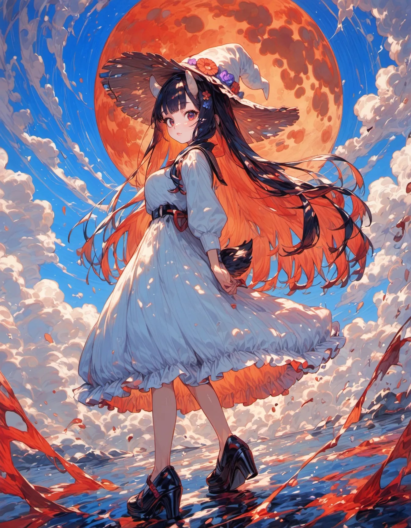 The Moon That Burned Orange | の人気AIイラスト・グラビア
