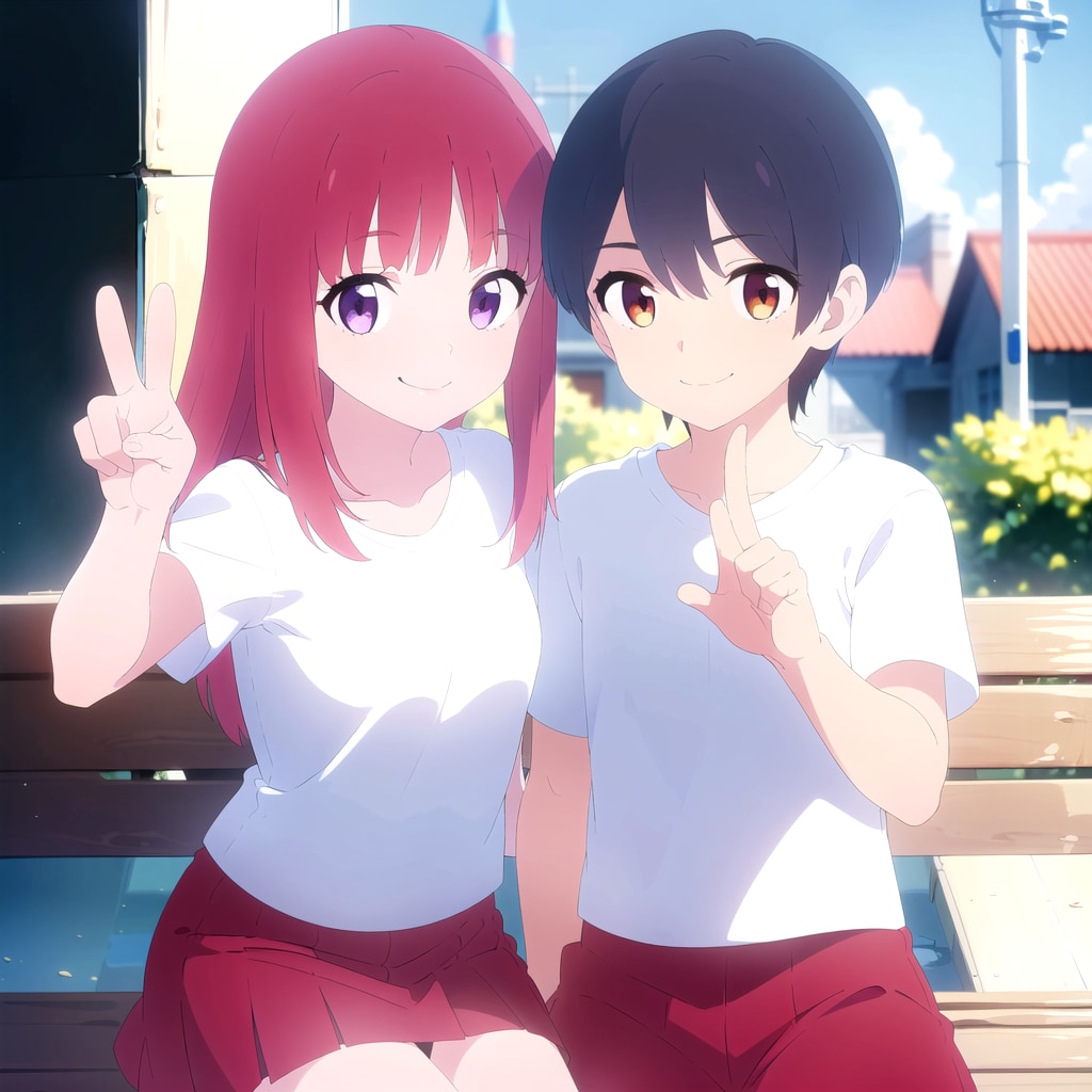 おさななじみツーショット！ | の人気AIイラスト・グラビア