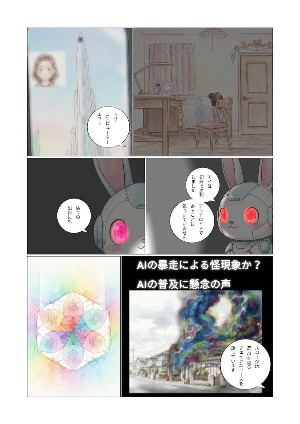 AI協業マンガ「未来少女アイ」レイヤー01：描きかけのユートピア　後編