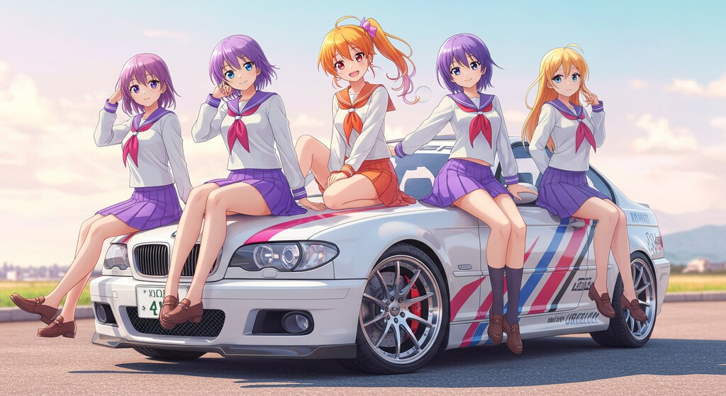 アニメキャラとBMW
