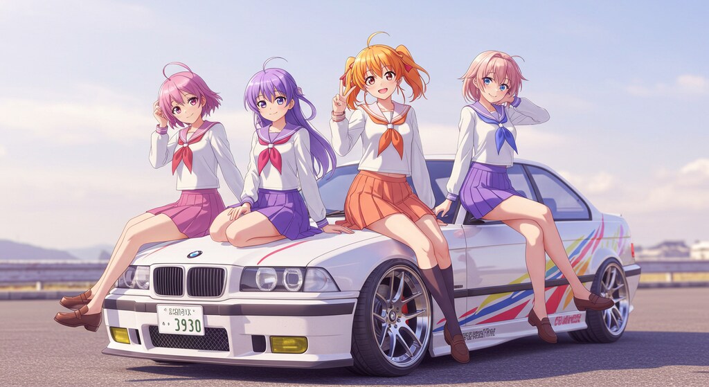 アニメキャラとBMW