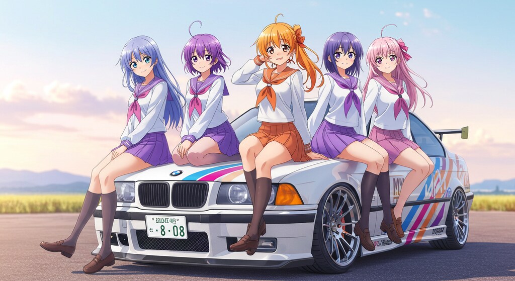 アニメキャラとBMW