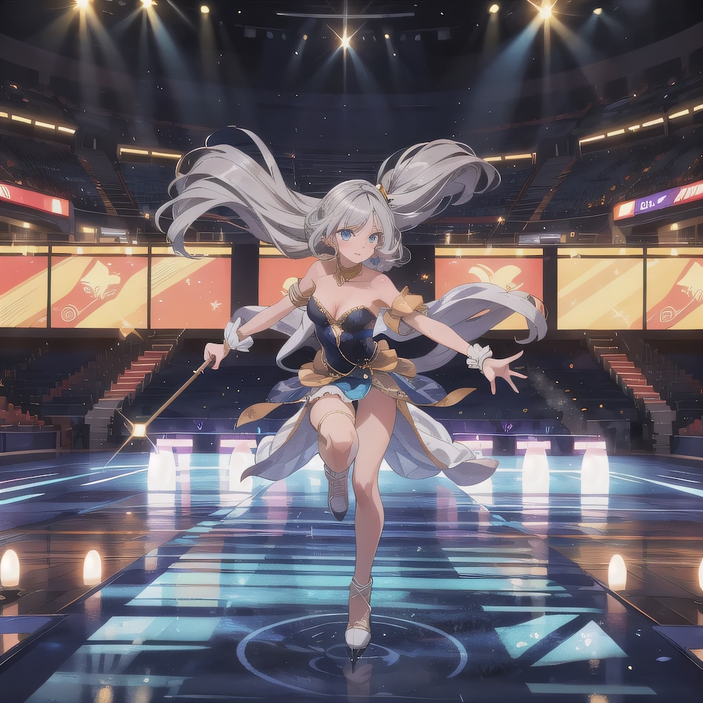 銀髪ロングでアイススケートの少女１１