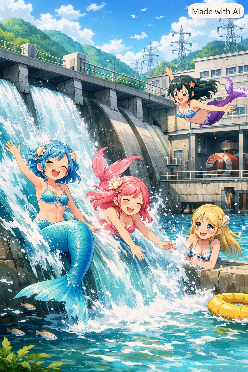 発電所と人魚少女