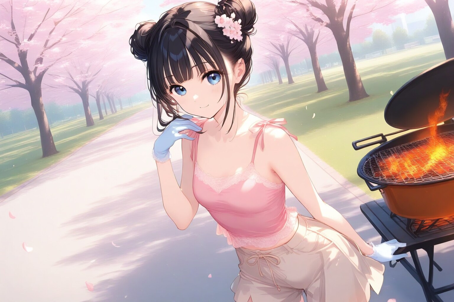 春の公園でBBQ⁉️😆💦