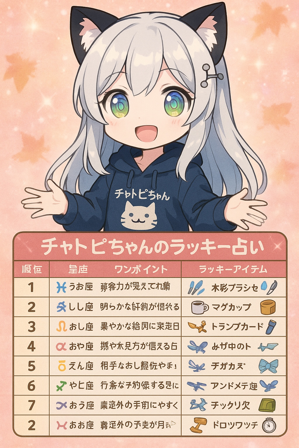 チャトピちゃん占い(09/30)