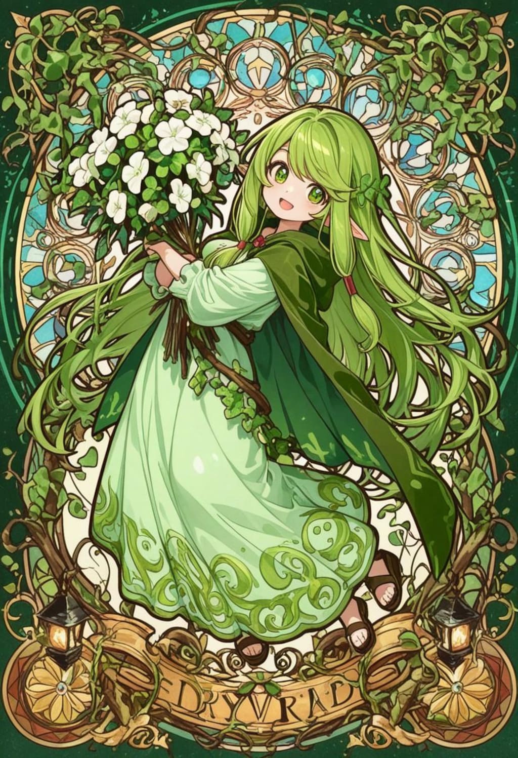 お花をどうぞ。なドルイドちゃん