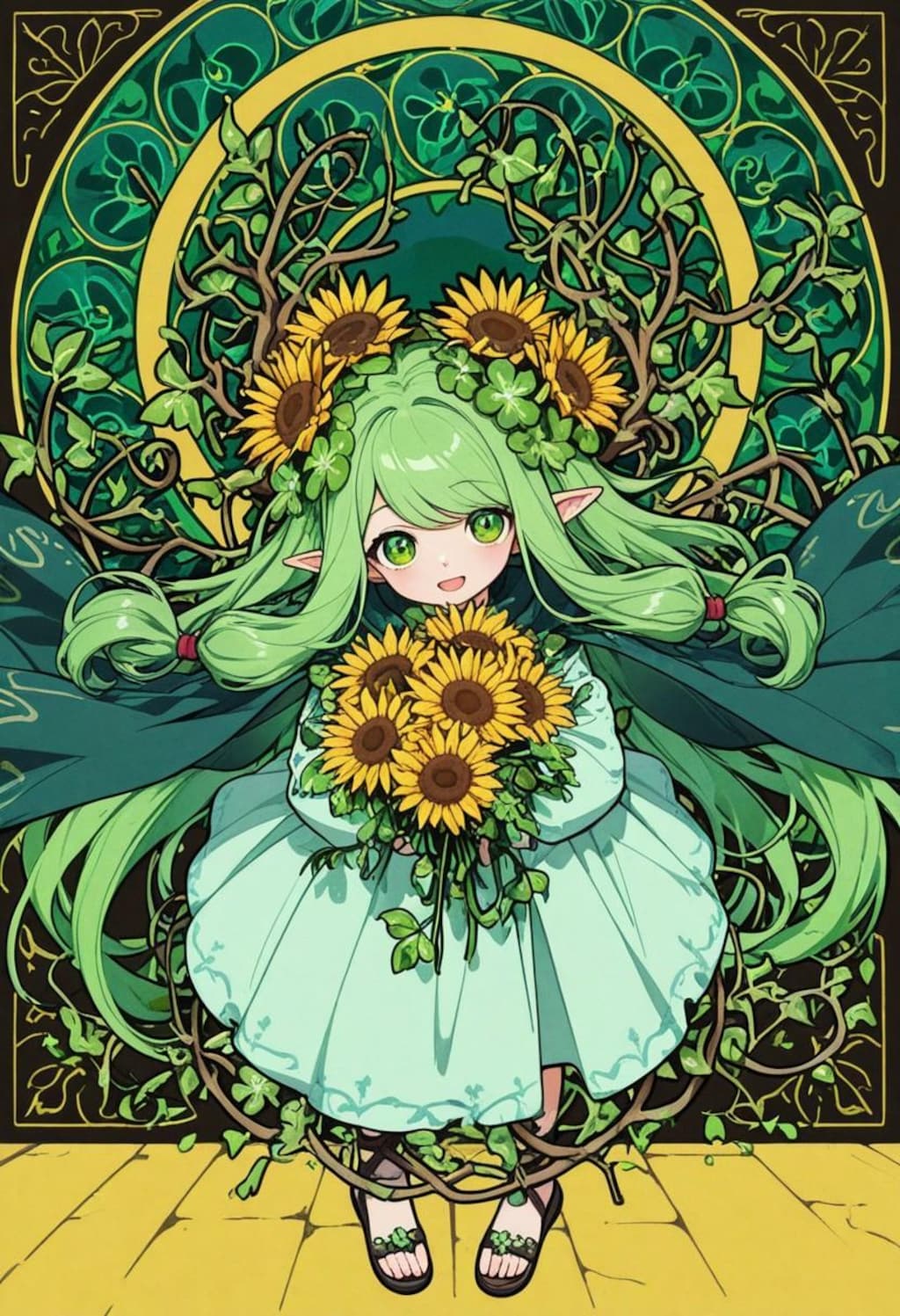 お花をどうぞ。なドルイドちゃん