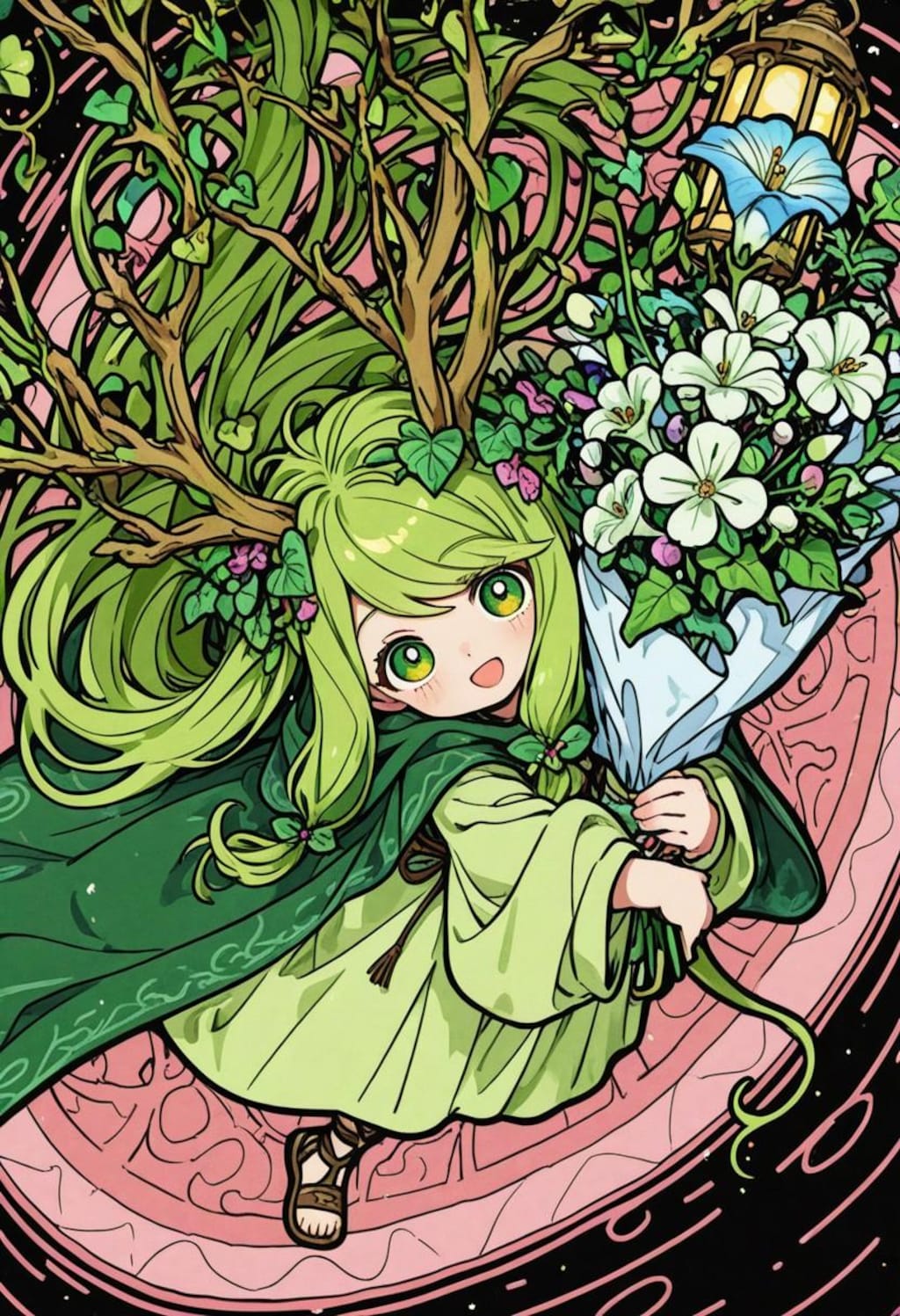 お花をどうぞ。なドルイドちゃん