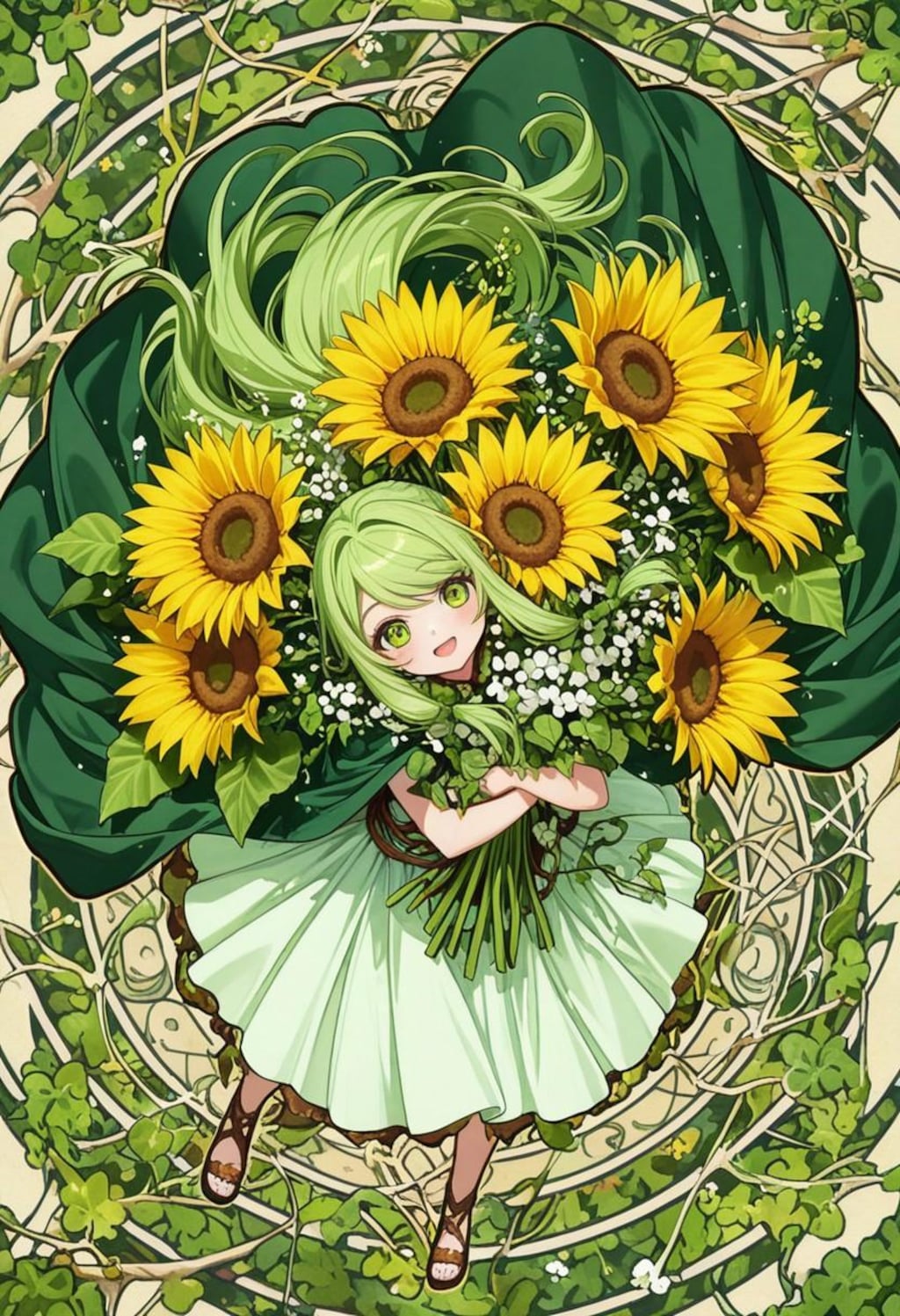 お花をどうぞ。なドルイドちゃん