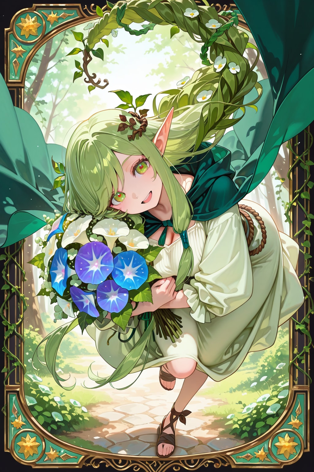 お花をどうぞ。なドルイドちゃん