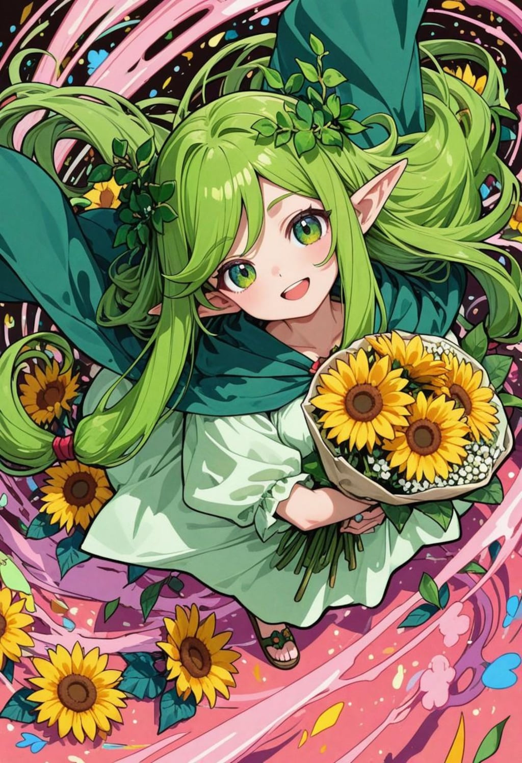 お花をどうぞ。なドルイドちゃん