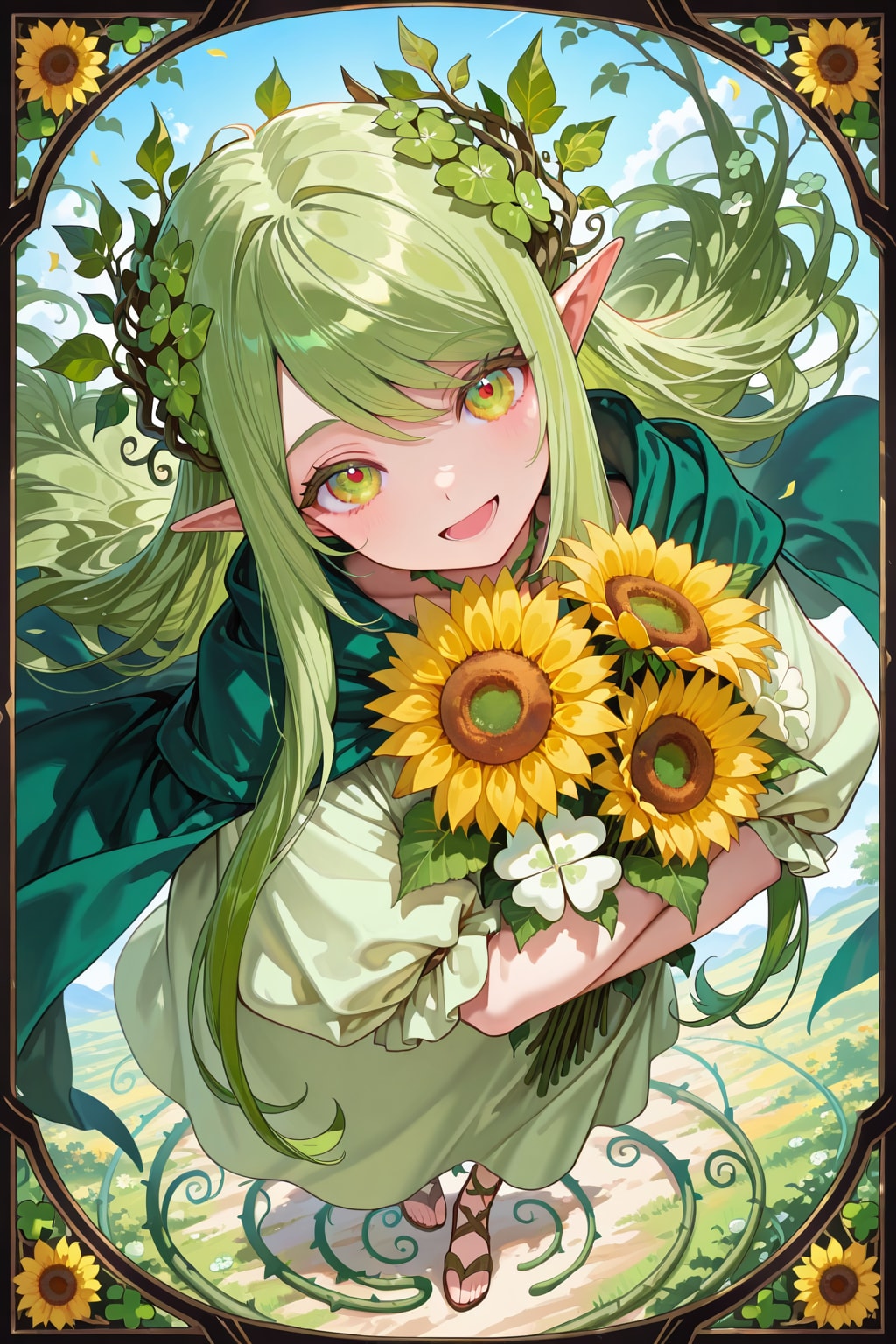 お花をどうぞ。なドルイドちゃん
