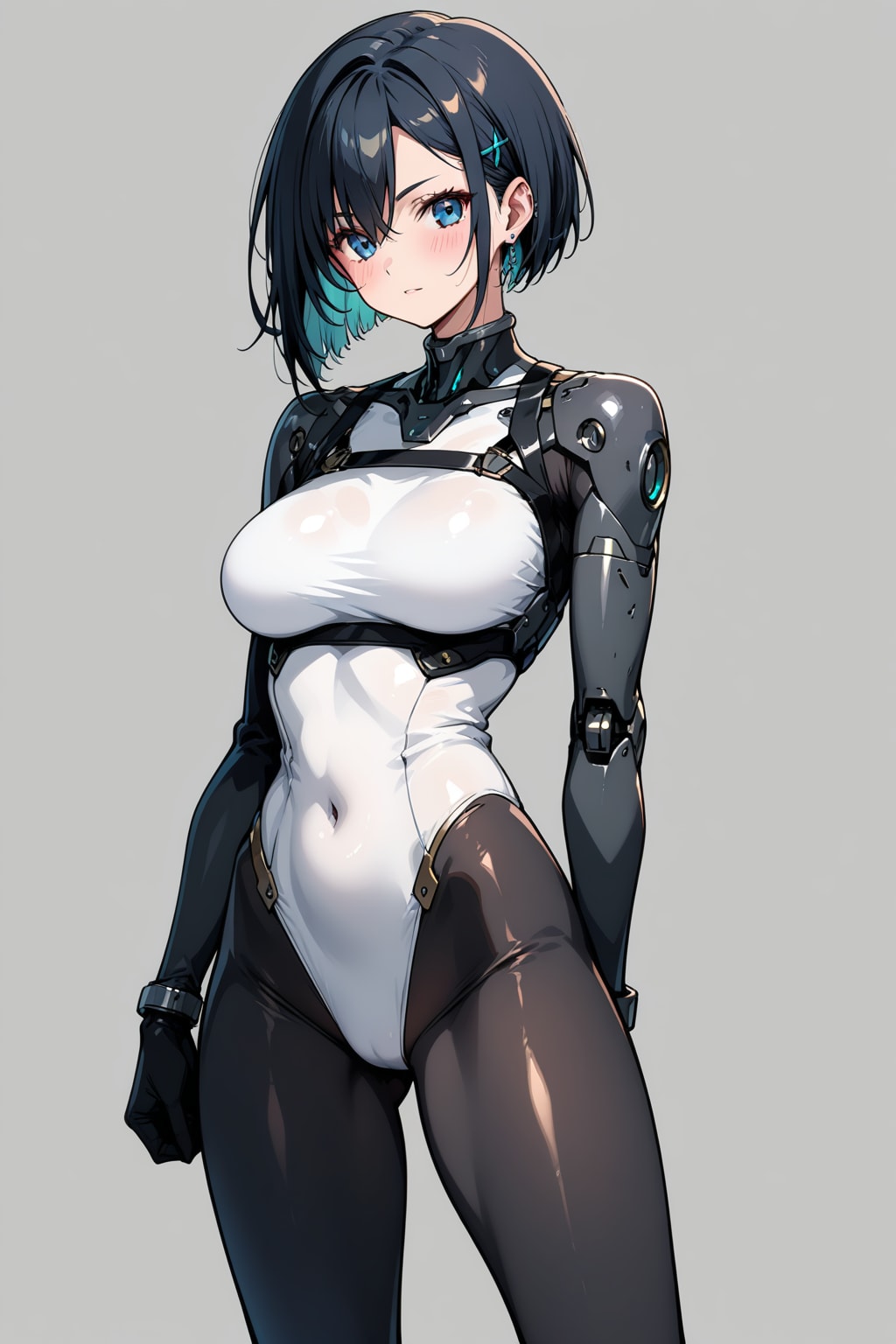 ピッチリしたボディスーツのサイボーグ淑女。《LARIMAR》