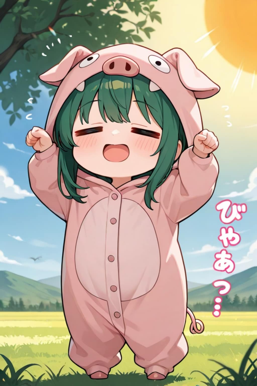 ブタフェスの緑髪ちゃん