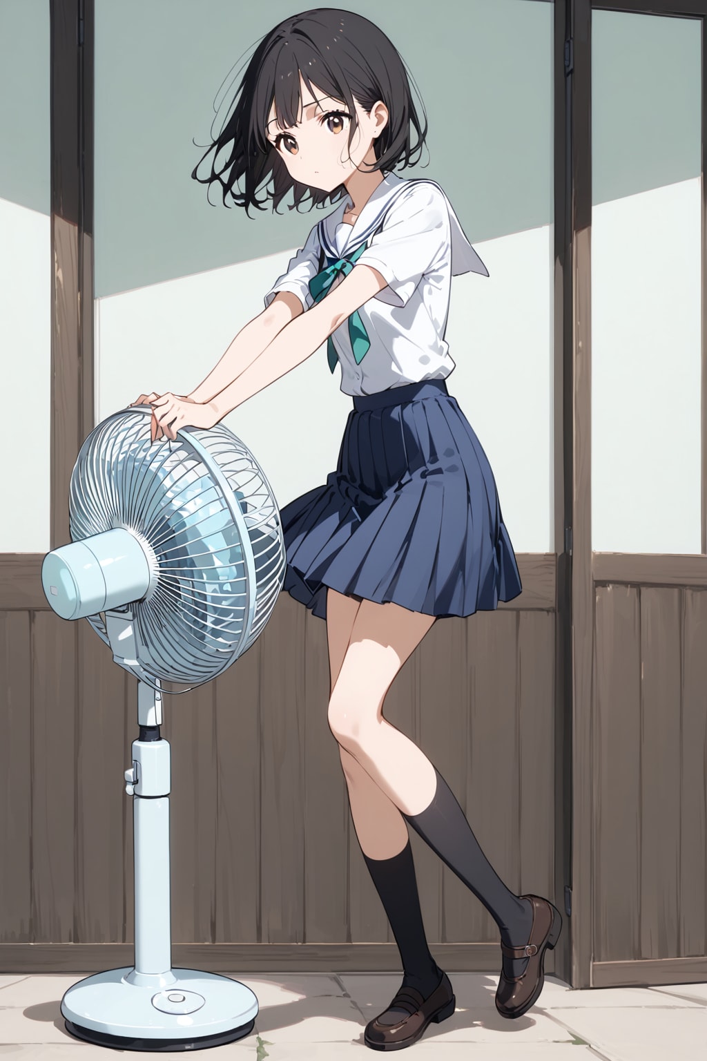 扇風機と女子高生【全2枚】