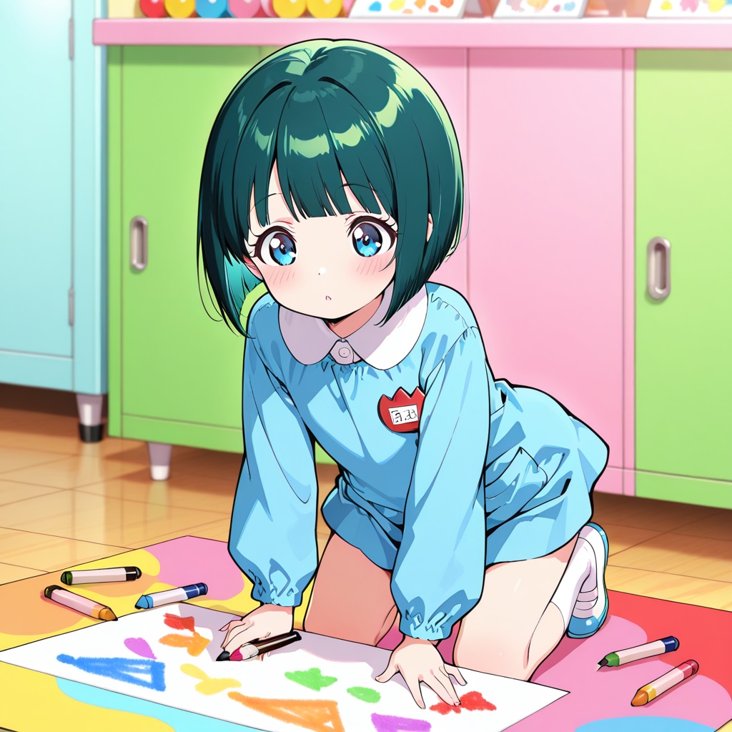 緑髪お絵かきアーティスト