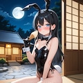 バニーガール衣装の『男の娘』 2枚目