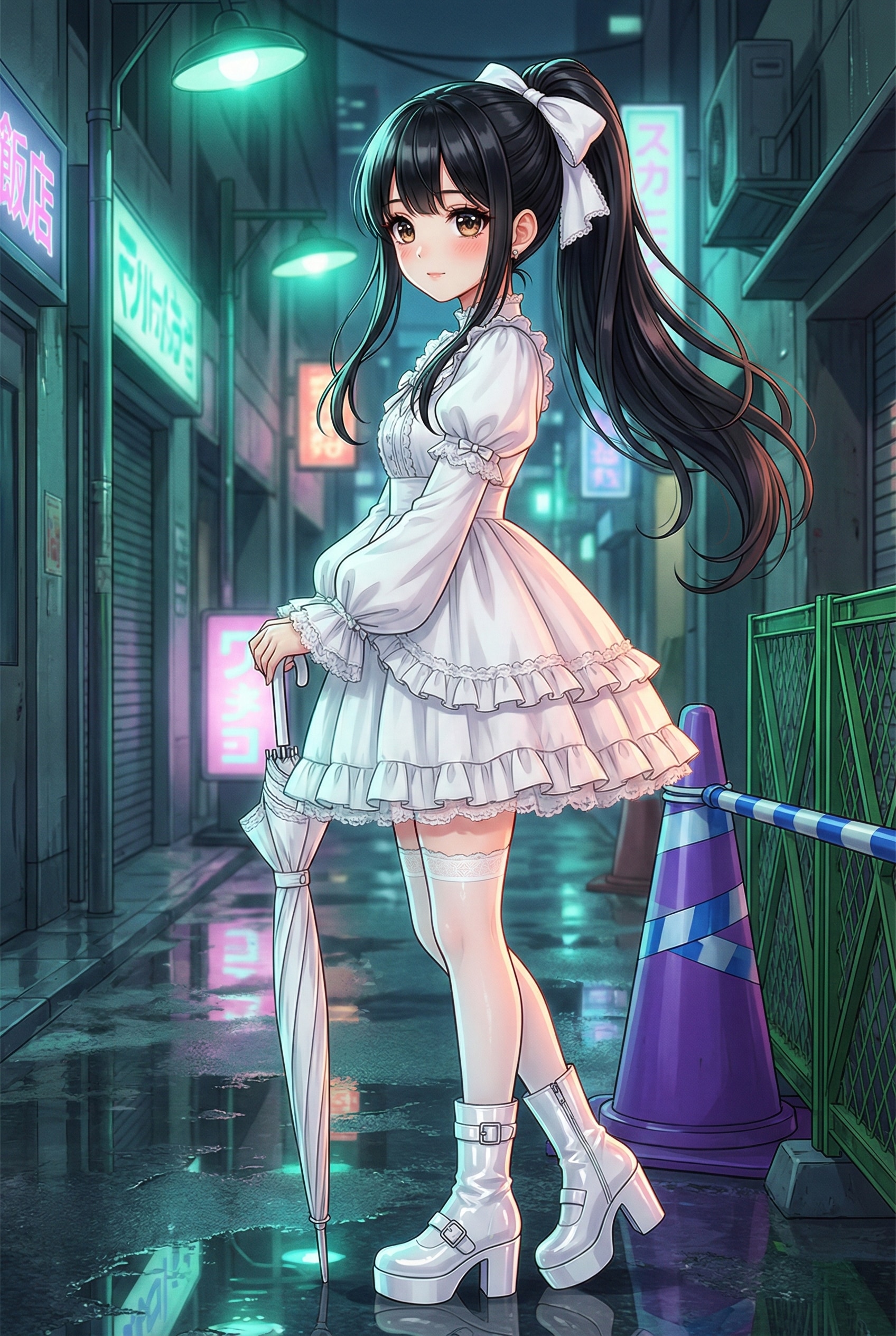 白絹の宵闇に佇む | の人気AIイラスト・グラビア