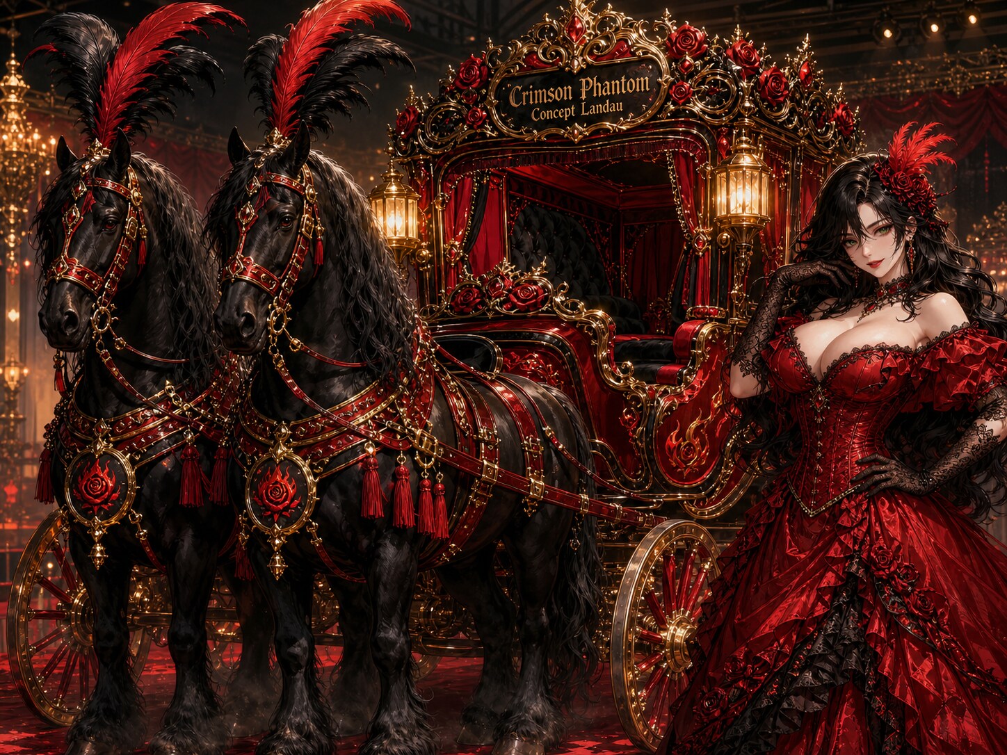 出展："Crimson Phantom" Concept Landau Carriage - Lord Damien Rothford, the Crimson Viscount